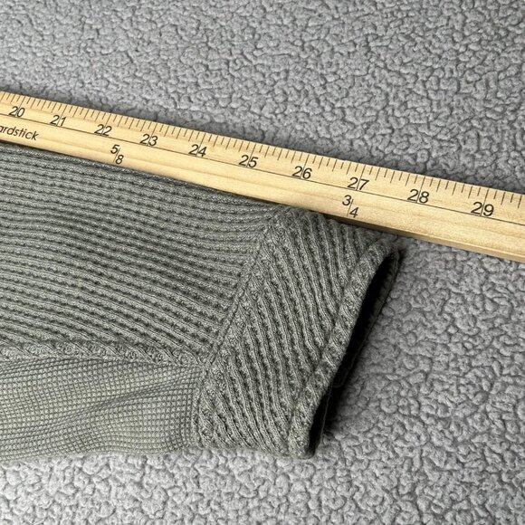 Aerie Lumberjane Shirt Womens M Sage Green Waffle Knit Button Front Shacket - Picture 11 of 12